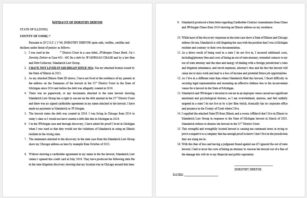 JPMorgan Counter Affidavit JPMorgan Counter Affidavit