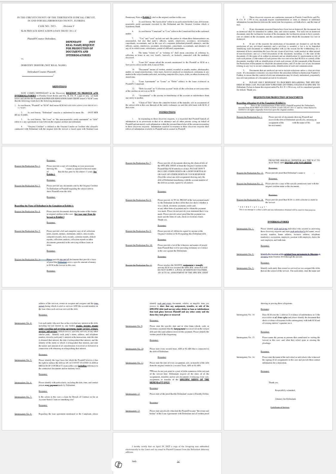 Defendant Request for Production and Rogs