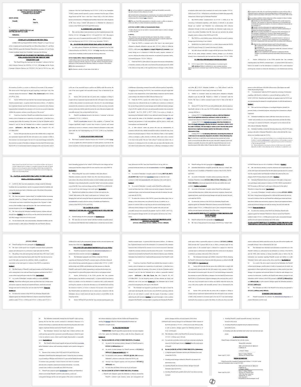 FDCPA FCRA FCCPA Federal Lawsuit