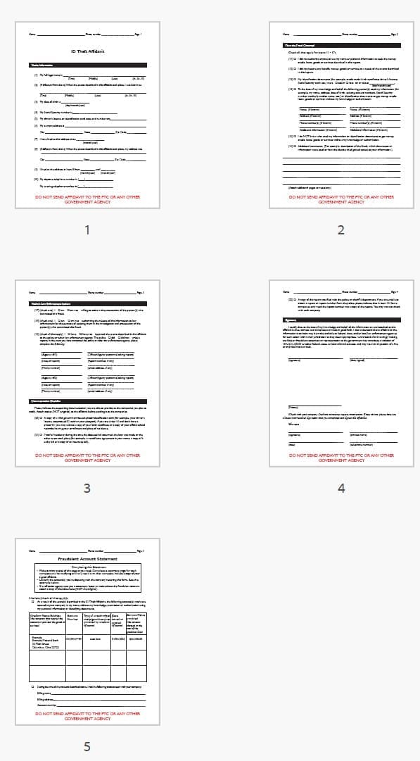 FTC ID Theft Affidavit FTC ID Theft Affidavit