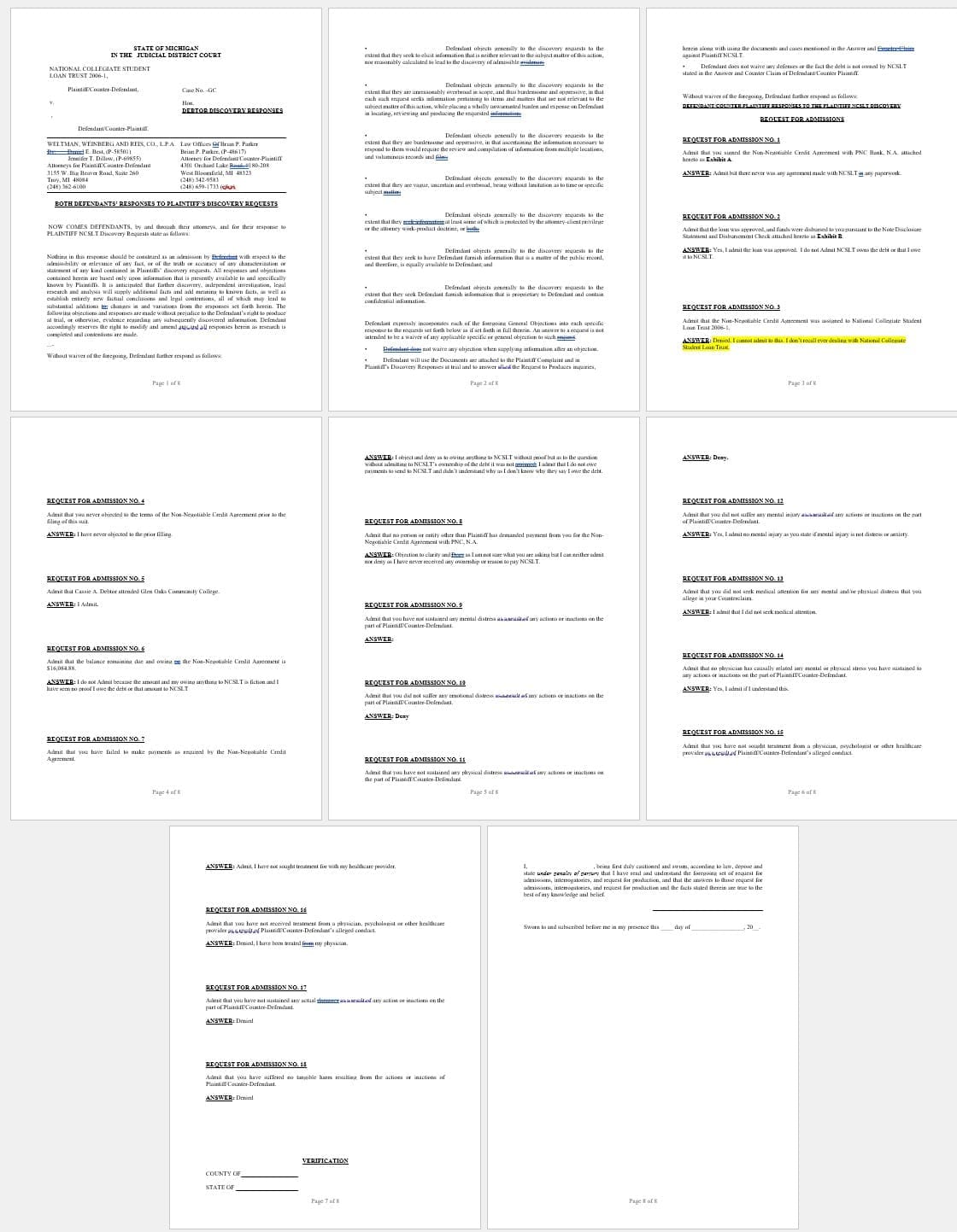 Student Loan Debt Buyer Template Responses