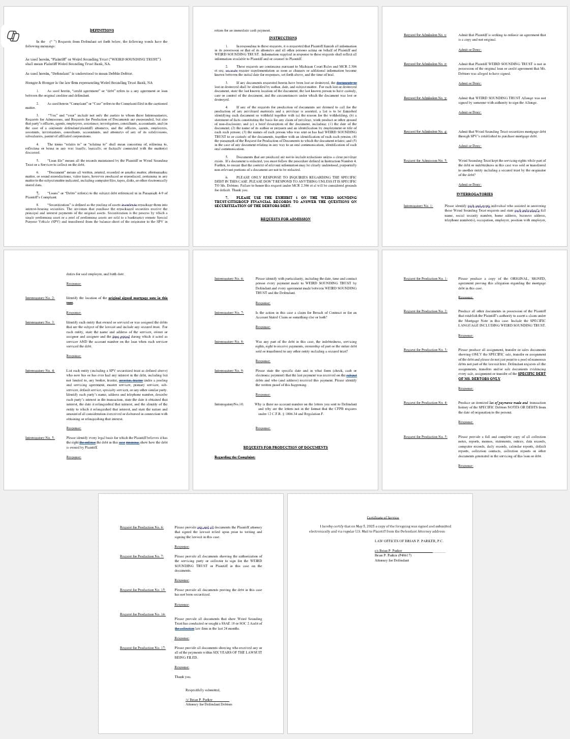 Discovery for Mortgage Note Cases