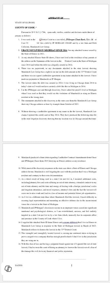 JPMORGAN Template Counter Affidavit JPMORGAN Template Counter Affidavit