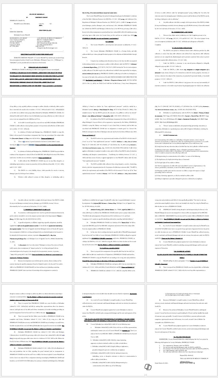 Template v JPMorgan - Counter Claim Template v JPMorgan - Counter Claim