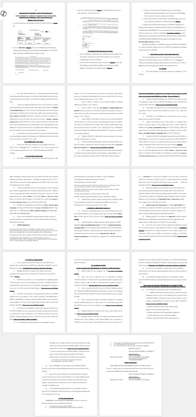Template v Velocity - Counter Claim Template v Velocity - Counter Claim